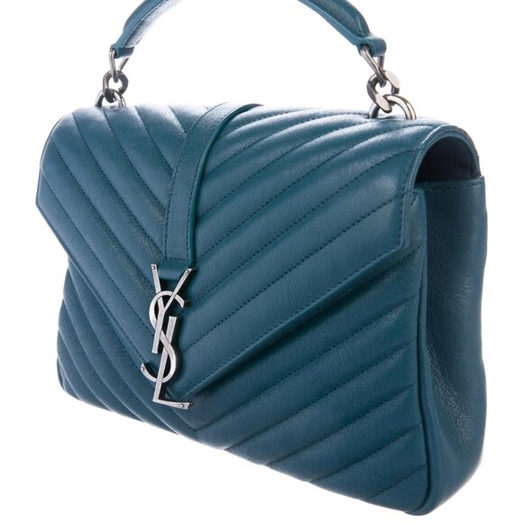 SAINT LAURENT Medium College Bag Peacock Green - Picture 3 of 17